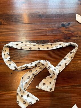 White Floral-Print Tie Belt